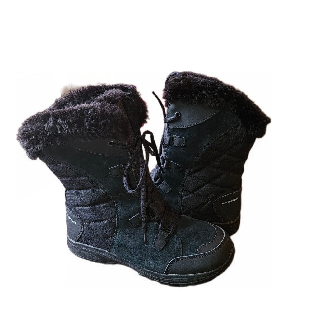 Columbia Ice Maiden II Women’s Waterproof Winter Boots Size 8 Black Snow